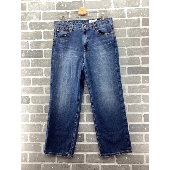 Ag Adriano Goldschmied Denim - AG Adriano Goldschmied Brinley Crop Mid Rise Straight Jeans Blu 31